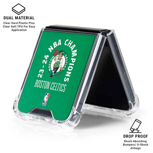2024 NBA Champions Boston Celtics Galaxy Z Flip6 Clear Case